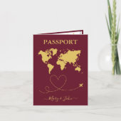 Elegant paspoort bruiloft uitnodiging reizen ontwe (Voorkant)