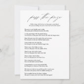 Elegant Pass the Prize Vrijgezellenfeest Game Kaar Kaart (Voorkant)