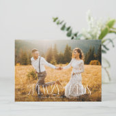  Elegant Passen getrouwd Trouwfoto Aankondiging (Staand voorkant)