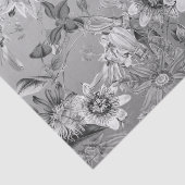 Elegant passiebloemen zilvergrijs tissuepapier (Detail)