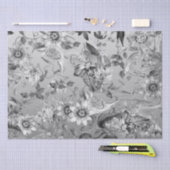 Elegant passiebloemen zilvergrijs tissuepapier (Craft)