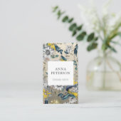 Elegant Passion Flowers Silver Gray Square Beauty Visitekaartje (Staand voorkant)