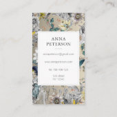 Elegant Passion Flowers Silver Gray Square Beauty Visitekaartje (Achterkant)