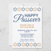 Elegant Passover Sedar Blue en Gold Star van David Kaart (Voorkant)