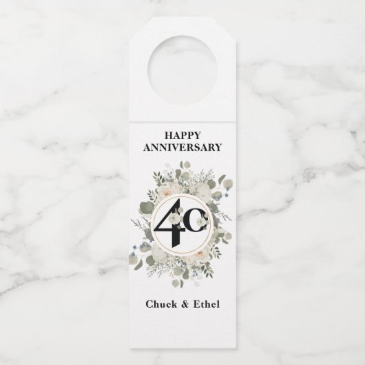 Elegant pasta 40e JUBILEUM Fles Hanger Label (Voorkant)