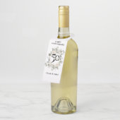 Elegant pasta 50e JUBILEUM Fles Hanger Label (Schuin)