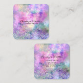 Elegant pasta Abstract met Silver Glitter Vierkante Visitekaartje (Voorkant / Achterkant)