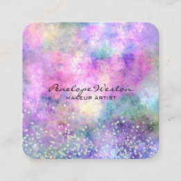 Elegant pasta Abstract met Silver Glitter Vierkante Visitekaartje