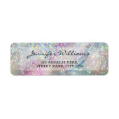 Elegant pasta-alcohol Ink Holographic Glitter Etiket (Voorkant)