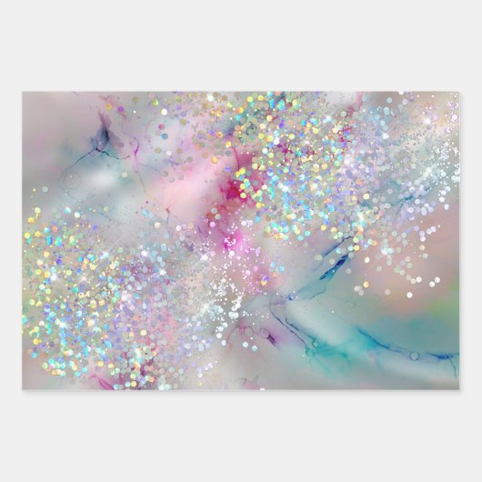 Elegant pasta-alcohol Ink Holographic Glitter Inpakpapier Vel (Voorkant 2)