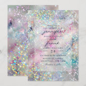 Elegant pasta-alcohol Ink Holographic Glitter Kaart (Voorkant / Achterkant)