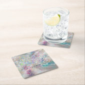 Elegant pasta-alcohol Ink Holographic Glitter Kartonnen Onderzetters (Insitu)