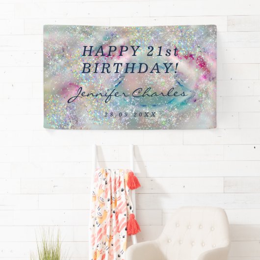 Elegant pasta-alcohol Ink Holographic Glitter Spandoek (Insitu)