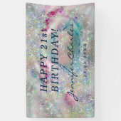 Elegant pasta-alcohol Ink Holographic Glitter Spandoek (Verticaal)