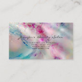 Elegant pasta-alcohol Ink Holographic Glitter Visitekaartje (Achterkant)