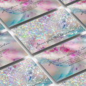 Elegant pasta-alcohol Ink Holographic Glitter Visitekaartje