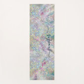 Elegant pasta-alcohol Ink Holographic Glitter Yogamat (Voorkant)