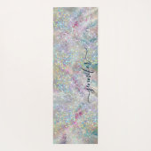 Elegant pasta-alcohol Ink Holographic Glitter Yogamat (Achterkant)