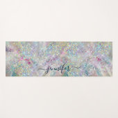 Elegant pasta-alcohol Ink Holographic Glitter Yogamat (Voorkant (horizontaal))