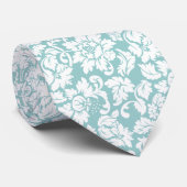 Elegant pasta Blue en White Floral Damaskers Stropdas (Opgerold)