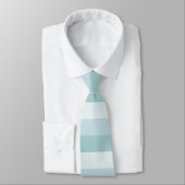Elegant pasta Blue Green Striped Moderne Sjabloon Stropdas (Gebonden)