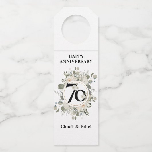 Elegant pasta Floral 70e JUBILEUM Flessenhanger (Voorkant)