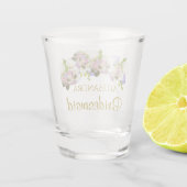 Elegant pasta Floral Bridesmaid Wedding Favor Shot Glas (Achterkant)
