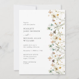 Elegant pasta Floral Wedding Kaart