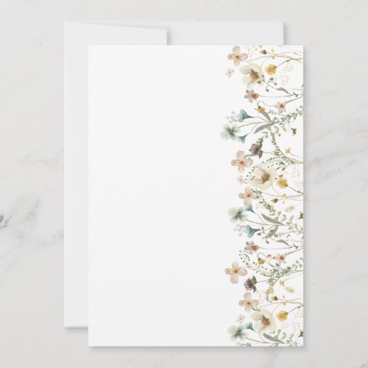 Elegant pasta Floral Wedding Kaart (Achterkant)