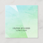 Elegant pasta Green Geometric Consultant Vierkante Visitekaartje (Voorkant)