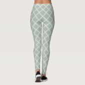 Elegant pasta-kleur Moderne groene witte Sjabloon Leggings (Achterkant)