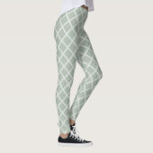 Elegant pasta-kleur Moderne groene witte Sjabloon Leggings (Rechts)