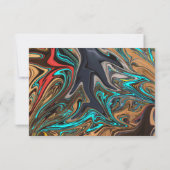 Elegant pasta Oil Colorful Waves Abstract Weddensc RSVP Kaartje (Achterkant)
