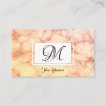 Elegant pasta Oranje marmer Stylish Monogram