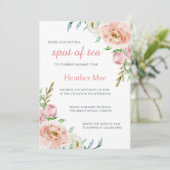 Elegant pasta roze Baby shower Kaart (Staand voorkant)