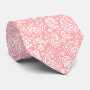 Elegant pasta roze en witte Vintage paisley Stropdas