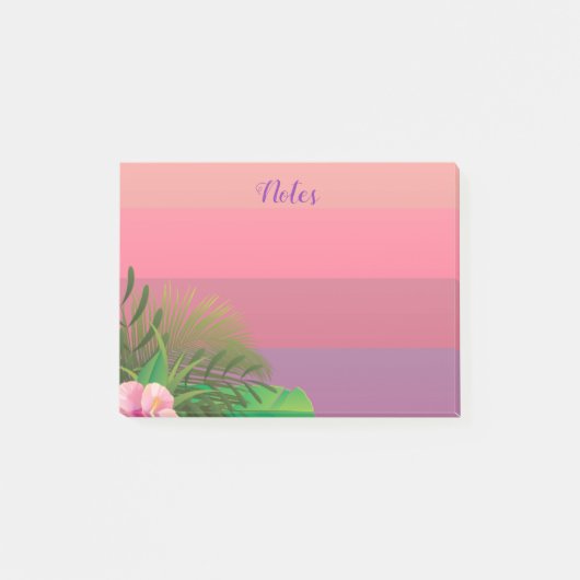 Elegant pasta roze exotische tropische Planten Post-it® Notes (Voorkant)