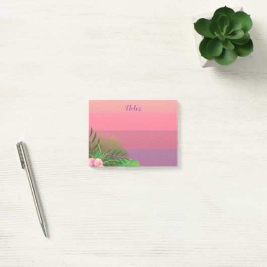 Elegant pasta roze exotische tropische Planten Post-it® Notes (Kantoor)
