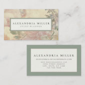 Elegant pasta roze Floral botanisch | Ecru Visitekaartje (Voorkant / Achterkant)