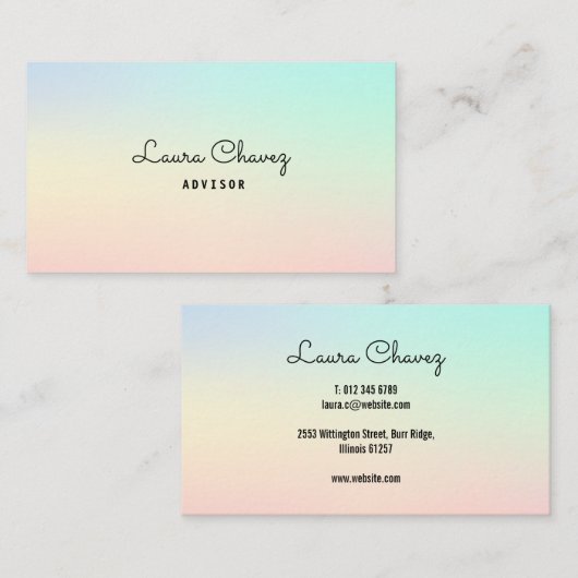 Elegant pasta Shades Modern Professional Visitekaartje (Voorkant / Achterkant)