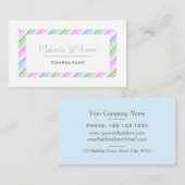 Elegant pasta Stripes witte rand Professional Visitekaartje (Voorkant / Achterkant)