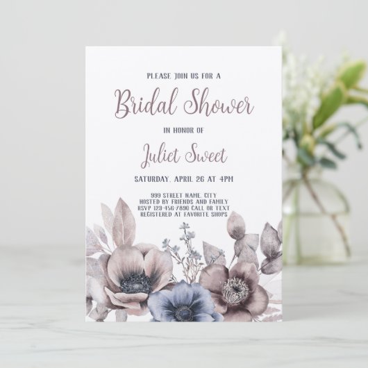 Elegant pasta-Vrijgezellenfeest van wilde bloemen Kaart (Staand voorkant)