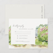 Elegant pasta Waterverf Cottage Garden Wedding RSVP Kaartje (Voorkant / Achterkant)