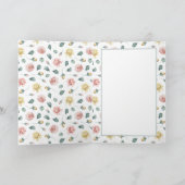 Elegant pasta Waterverf Rozen & monogram Notitiekaartje (Binnen)