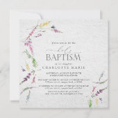 Elegant pasta Waterverf Wildflower Baptisme Kaart (Voorkant)