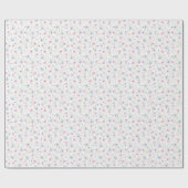 Elegant pastblauw en roze bloemen cadeaupapier (Vlak)