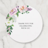 Elegant pasteelbloemen, laat liefdesverbouwen bedankjes labels (Achterkant)