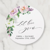 Elegant pasteelbloemen, laat liefdesverbouwen bedankjes labels (Voorkant)