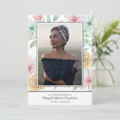 Elegant pasteeltje in het geheugen bedankkaart (Staand voorkant)