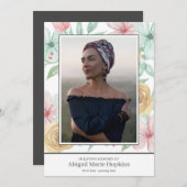 Elegant pasteeltje in het geheugen bedankkaart (Voorkant / Achterkant)